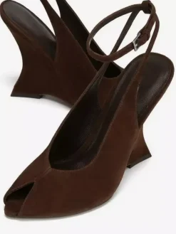 Women's Wedge Pumps Peep Toe Deisgned Heel Slingback Heels
