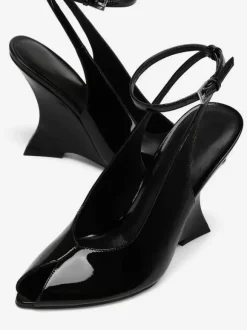 Women's Wedge Pumps Peep Toe Deisgned Heel Slingback Heels