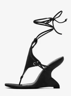 Women's Wedge Sandals Open Toe Lace Up Wedge Shoes
