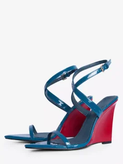 Women's Wedge Sandals Open Toe Color Block Criss Cross Sandal Shoes