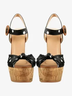 Women's Wedge Sandals Polka Dot Platform Peep Toe Wedge Shoes