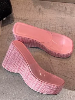 Women's Wedge Sandals Transparent Open Toe Sandal Wedges
