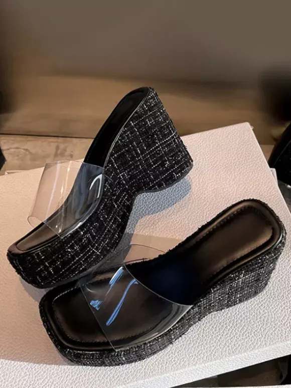 Women's Wedge Sandals Transparent Open Toe Sandal Wedges