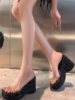 Women's Wedge Sandals Transparent Open Toe Sandal Wedges
