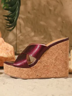 Women's Wedge Slippers Platform Open Toe Wedge Heel Sandal Shoes