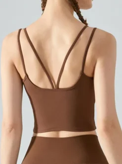 Women's Yoga Top Jewel Neck Nylon Sleeveless Activewear