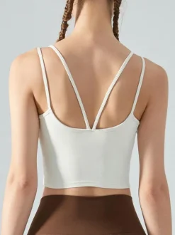 Women's Yoga Top Jewel Neck Nylon Sleeveless Activewear