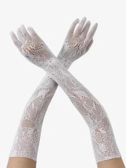 Women White Dating Leather Long Party Opera Bridal Wedding Gloves
