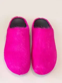 Women Winter Slippers Faux Fur Hair Round Toe slides