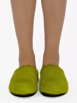 Women Winter Slippers Faux Fur Hair Round Toe slides