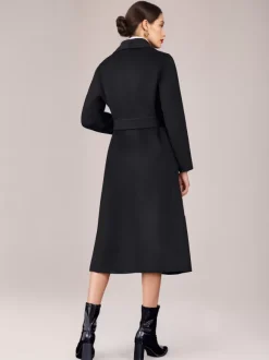 Wool Cashmere Blend Coat Belted Camel Wide Lapel Winter Double-Faced Outerwear For Women 2026
