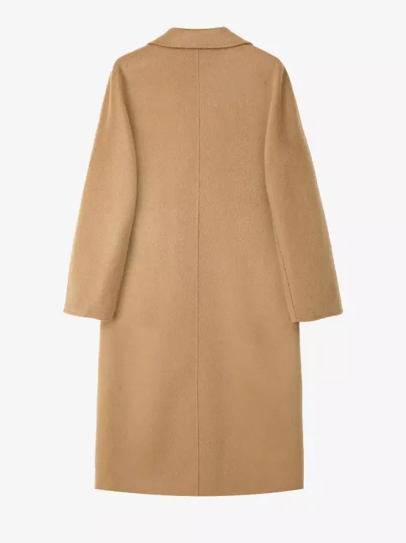 Wool Cashmere Blend Vintage A-line Coat With Classic Lapel And Belt For Women 2026