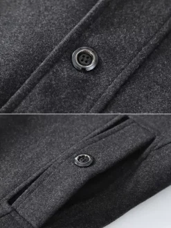 Woolen Coat for Men Long Sleeve Warm Coat Winter Wear