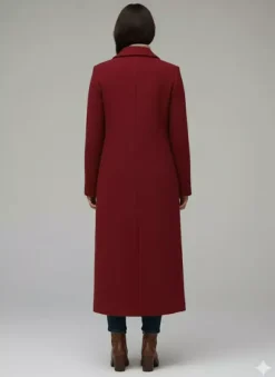 Woolen Long Straight Coat With Single-Breasted And Classic Notch Lapel For Women 2026