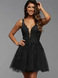 Yellow Homecoming Dress 2026 Short A-Line Jewel Neck Lace Tight Homecoming Outfits Free Customization