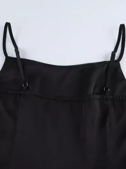 Yellow Cami Top Straps Neck Strappy Ruffles Backless Women Camis