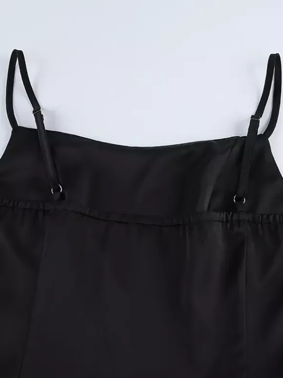 Yellow Cami Top Straps Neck Strappy Ruffles Backless Women Camis