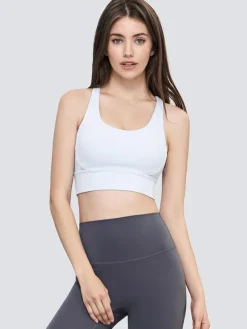 Yoga Bra Jewel Neck Nylon Sleeveless Tennis Top For Women