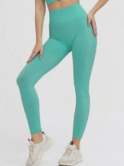 Yoga Leggings Lycra Spandex Color Block Running Pants For Women