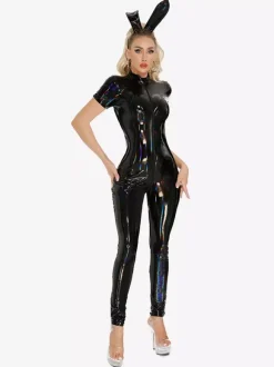 Zentai Patent Leather Bunny Girl Sexy Jumpsuit