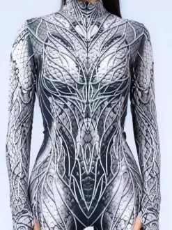 Zentai Neon Bodysuit Halloween Cosplay Costume 3D Digital Printing Uv Glow Bodysuit Halloween Holiday Catsuits & Zentai