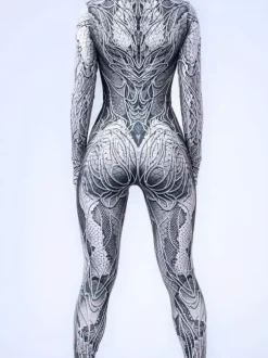 Zentai Neon Bodysuit Halloween Cosplay Costume 3D Digital Printing Uv Glow Bodysuit Halloween Holiday Catsuits & Zentai